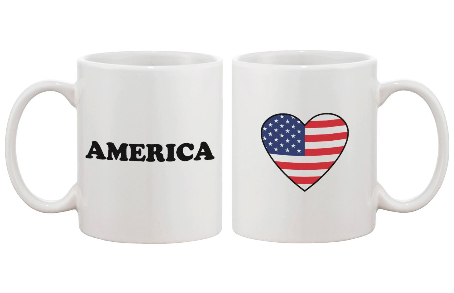 US Flag in A Heart Mug Cup Gift - 365INLOVE
