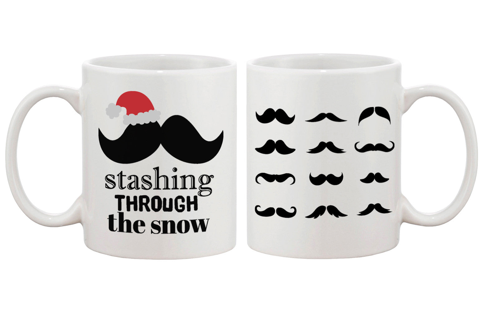 Stashing Through The Snow Holiday Mug Christmas Gifts Ideas Mustache Mugs - 365INLOVE