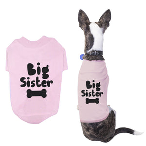 Big Sister Pet T-shirts Cute Dog Apparel Puppy Cloth Funny Baby Pink Dog Tees - 365INLOVE
