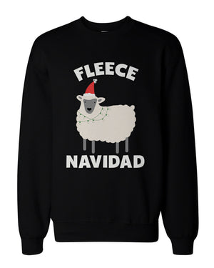 Fleece Navidad Funny Christmas Graphic Sweatshirts - Unisex Black Sweatshirt - 365INLOVE