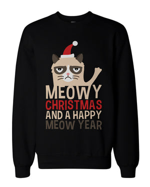 Grumpy Cat Funny Holiday Graphic Sweatshirts - Unisex Black Sweatshirt - 365INLOVE