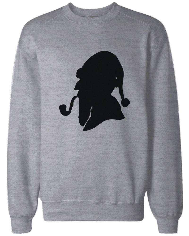 Consulting Detective Santa Silhouette Funny Sweatshirts Christmas Pullover Fleece - 365INLOVE