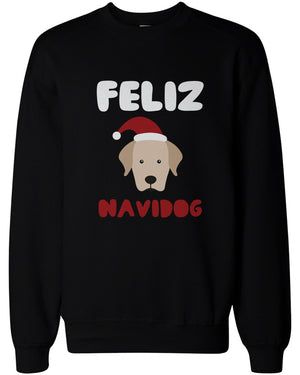 Feliz Navidog Christmas Sweatshirts Funny Retriever Holiday Pullover Fleece Sweaters - 365INLOVE