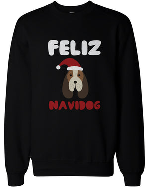 Feliz Navidog Christmas Sweatshirts Funny Beagle Holiday Pullover Fleece Sweaters - 365INLOVE