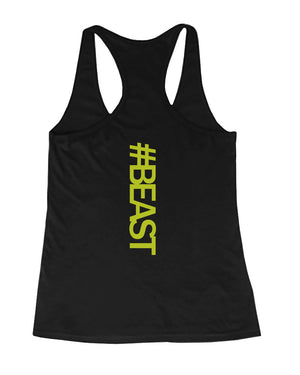 #Beast Neon Back Print Women’s Work Out Tank Top Gym Sleeveless Beast Tanks - 365INLOVE