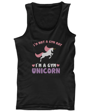 Not a Gym Rat I'm a Gym Unicorn Funny Women's Workout Tanktop Fitness Tanks - 365INLOVE
