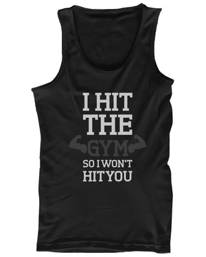 I Hit the Gym Men's Funny Workout Tank Top Fitness Sleeveless Gym Tanktop - 365INLOVE