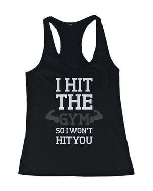 I Hit the Gym Women's Funny Workout Tank Top Fitness Sleeveless Gym Tanktop - 365INLOVE