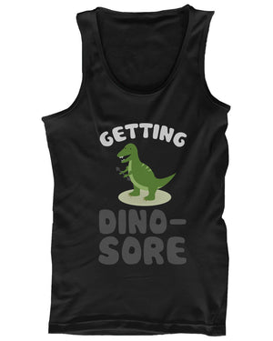 Getting Dino-Sore Men's Funny Work Out Tank Top Cute Sports Sleeveless Tank - 365INLOVE