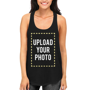 Custom Tank Top Photo Design Print Black Tanks for Women - 365INLOVE