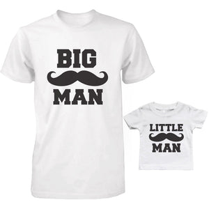 Daddy and Baby Matching T-Shirt Set - Big Man Little Man Infant White Tee - 365INLOVE