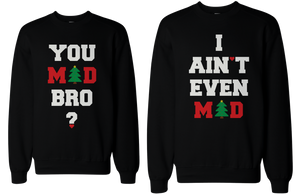 funny christmas graphic sweatshirts for couples