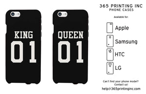 King 01 Queen 01 Couple Phone Cases Set Cute Matching Phone Cover Galaxy Iphone - 365INLOVE