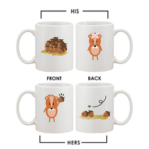 Funny Squirrel Couple Mugs Cute Graphic Design Ceramic Coffee Mug Cup 11 oz - 365INLOVE