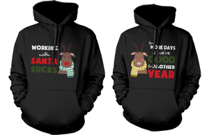 reindeer graphic hoodie for couples