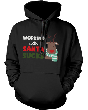 reindeer graphic hoodie for couples