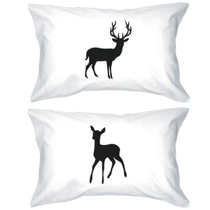 Buck and Doe Couple Pillowcases Deer Pillow Covers Gifts for Loved One - 365INLOVE