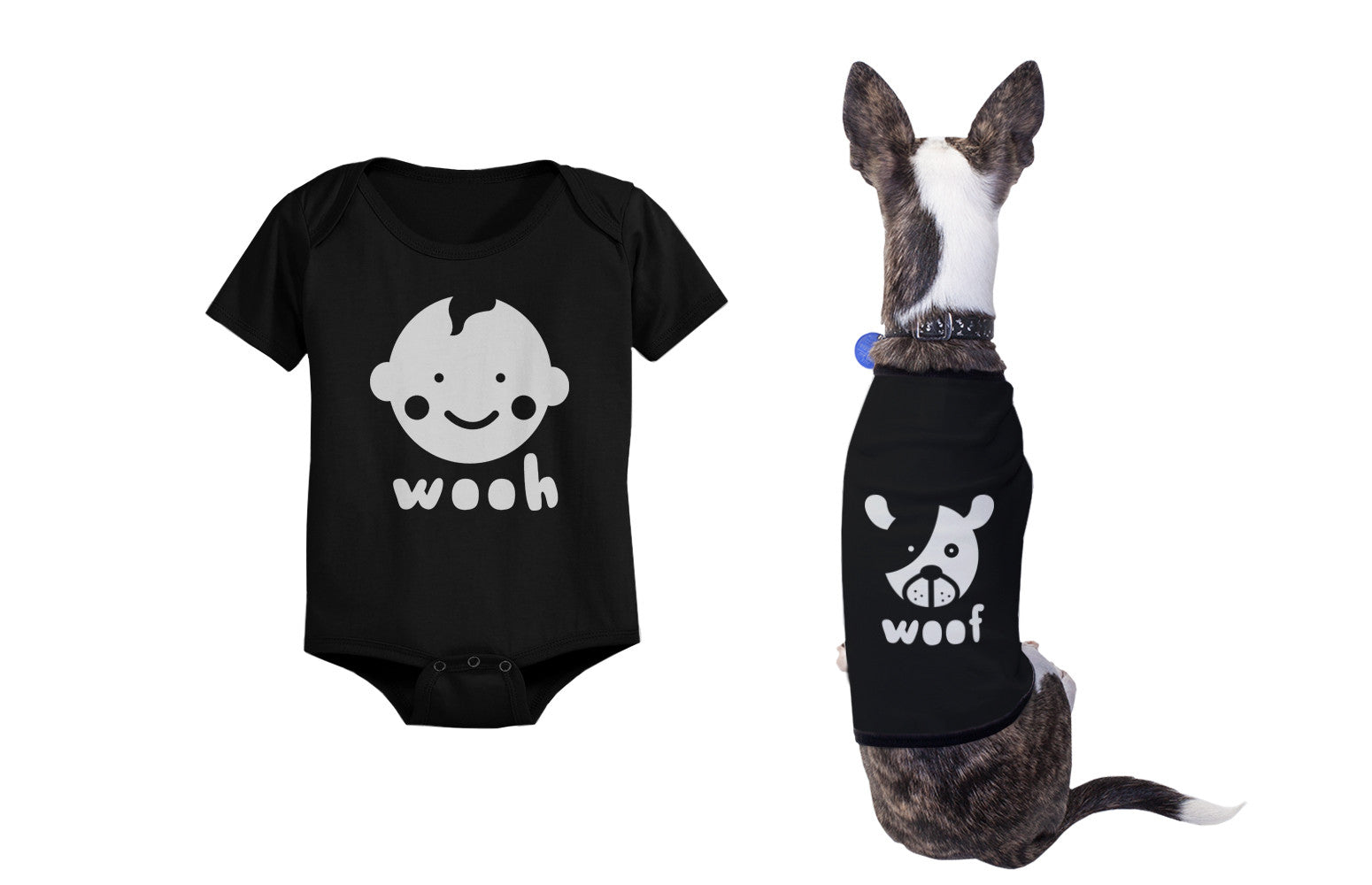 Wooh Baby Onesies and Woof Dog Tshirts Cute Matching Pet and Infant Apparel - 365INLOVE