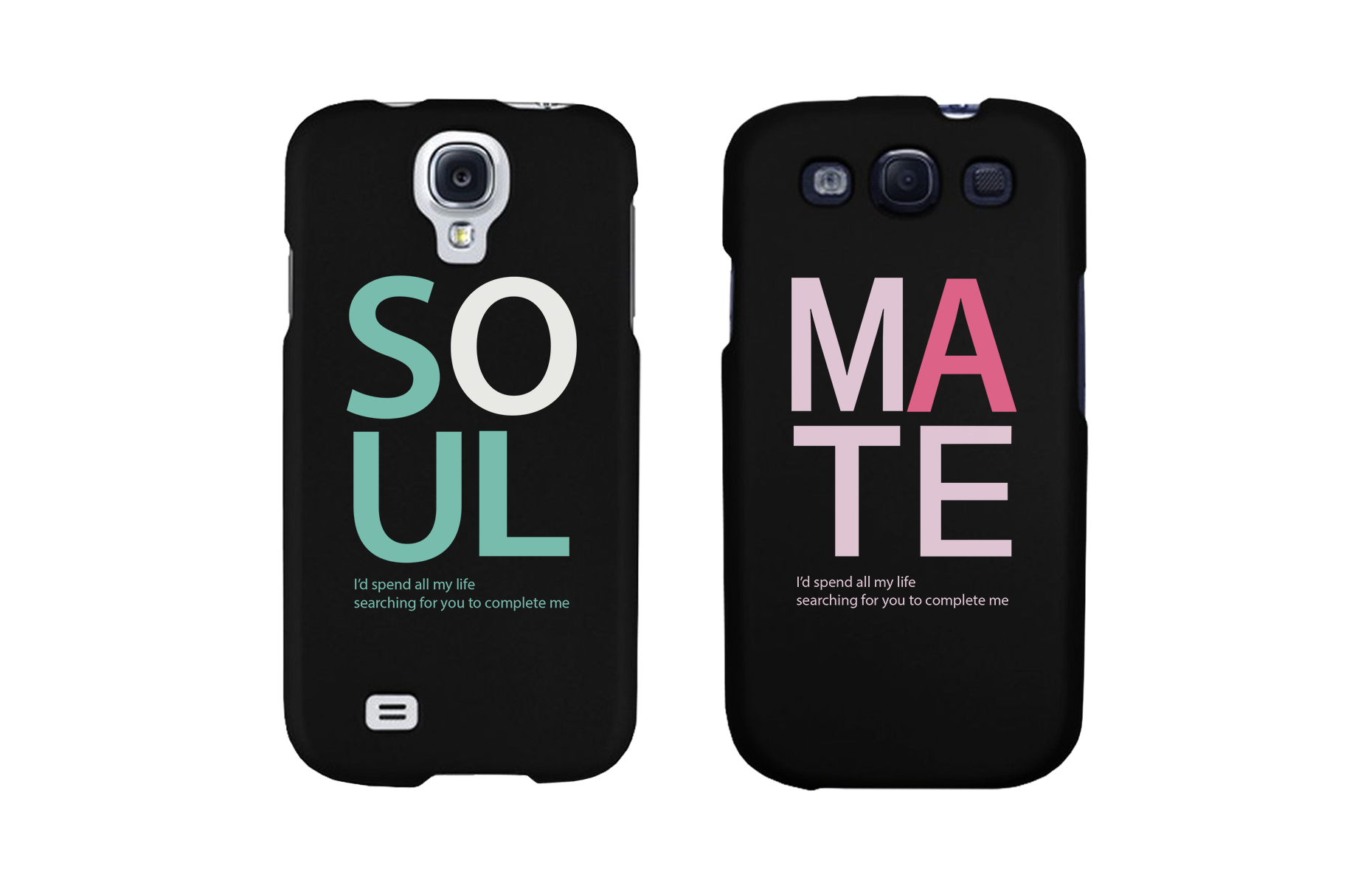 Soul Mate Black Matching Couple Phone Cases Valentine's Day Gifts - 365INLOVE