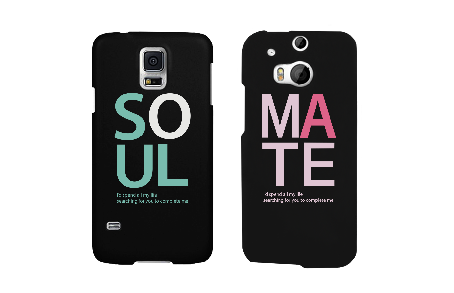Soul Mate Black Matching Couple Phone Cases Valentine's Day Gifts - 365INLOVE