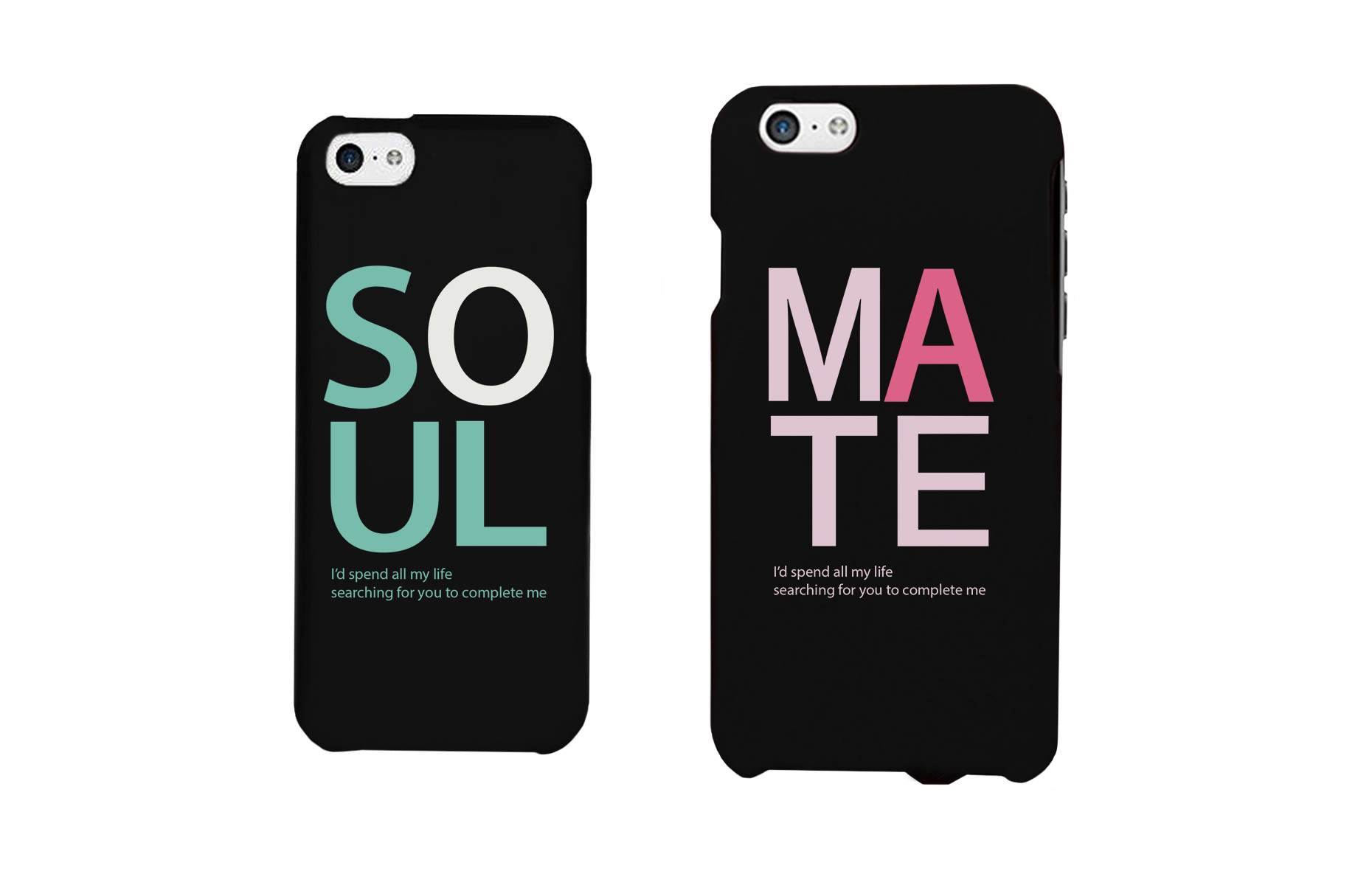 Soul Mate Black Matching Couple Phone Cases Valentine's Day Gifts - 365INLOVE