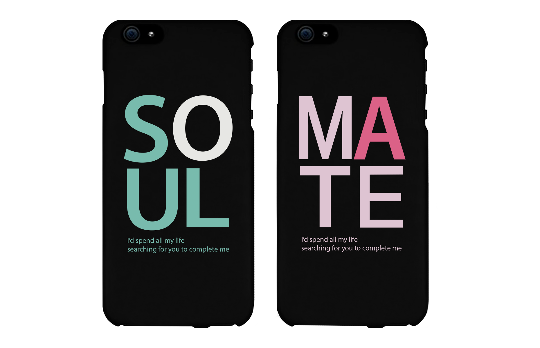 Soul Mate Black Matching Couple Phone Cases Valentine's Day Gifts - 365INLOVE