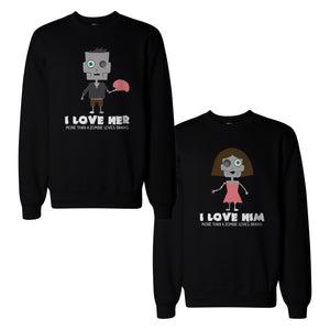 Zombies Couple Sweatshirts Cute Halloween