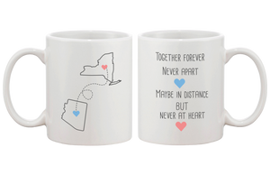 together forever long distance relationship mug cup