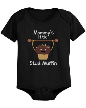 Mommy's Stud Muffin Baby Bodysuit Cute Infant Black Onesie Gift for Baby Shower - 365INLOVE