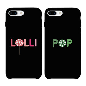 LolliPop Couple Matching Phone Cases Black Grandma Grandpa Gift