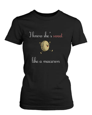 Sweet like macaron and Sweeter than macaron Best Friends T-Shirts BFF Cute Matching Tees - 365INLOVE