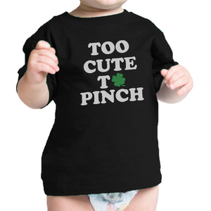 Too Cute To Pinch White Funny Design Baby Tee For St Patricks Day - 365INLOVE