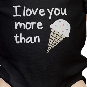 Dear Dad Icecream Cute Black Baby Bodysuit Unique Design Dads Gifts - 365INLOVE