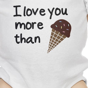 Dear Dad Icecream White Funny Design Baby Bodysuit Fathers Day Gifts - 365INLOVE