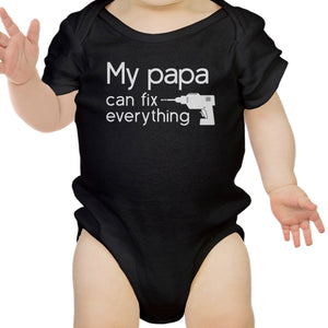 My Papa Fix Black Cute Baby Bodysuit Unique Fathers Day Gifts For Dad - 365INLOVE