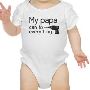 My Papa Fix White Cute Baby Bodysuit Cute Gifts For Baby Shower - 365INLOVE