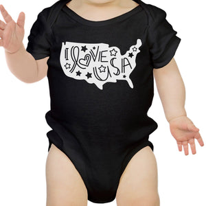 I Love USA Baby Bodysuit Cute Baby Shower Gift Ideas For Army Moms - 365INLOVE