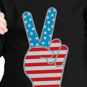 American Flag Peace Sign Black Cotton Infant Tee 4th Of July Gift - 365INLOVE