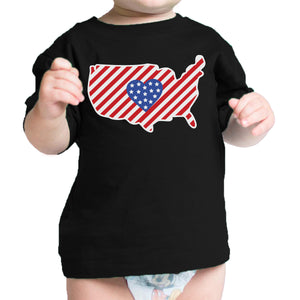 American Flag Pattern USA Map Cute Infant T-Shirt For Baby Shower - 365INLOVE