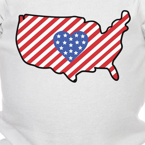 USA Map Cute 4th Of July Decorative Cute Baby Bodysuit New Mom Gifts - 365INLOVE