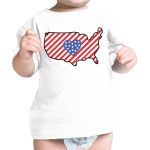 USA Map Cute 4th Of July Decorative Cute Baby T-Shirt New Mom Gifts - 365INLOVE