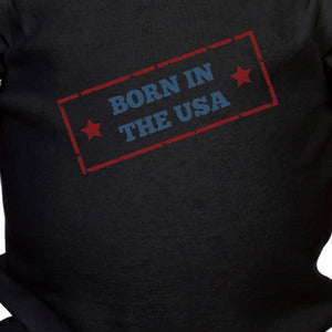 Born In The USA Black Baby Bodysuit Cotton Snap On First 4th Of July - 365INLOVE