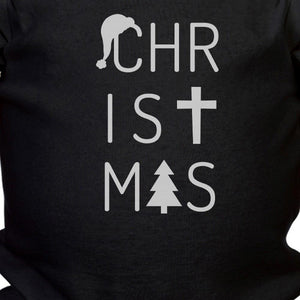 Christmas Letters Baby Black Bodysuit