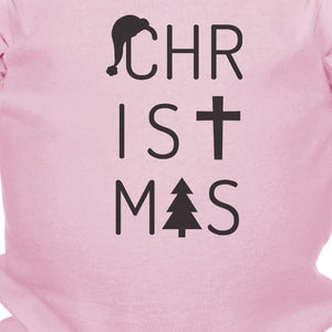 Christmas Letters Baby Pink Bodysuit