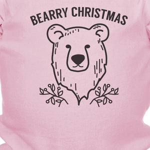 Bearry Christmas Bear Baby Pink Bodysuit