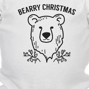 Bearry Christmas Bear Baby White Bodysuit