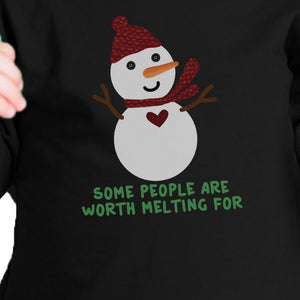 Some People Are Worth Melting For Snowman Baby Black Shirt