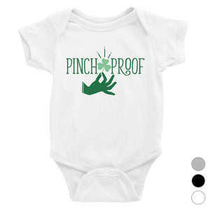 Pinch Proof Clover Baby Bodysuit For First St Patrick's Day Outfit