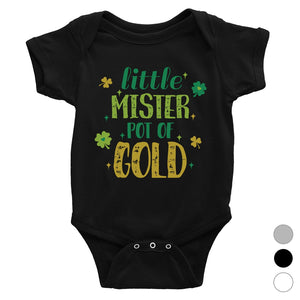 Little Mister Pot Of Gold For St Patrick's Day Baby Bodysuit Gift