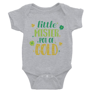 Little Mister Pot Of Gold For St Patrick's Day Baby Bodysuit Gift